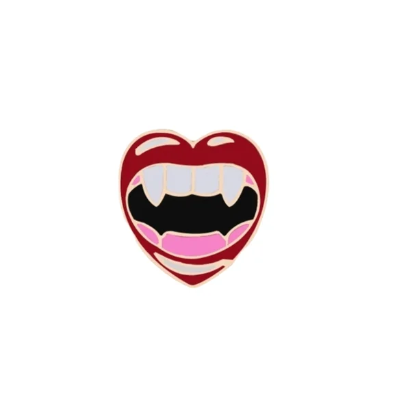 Vampire Fangs Pin - Picture 1 of 3